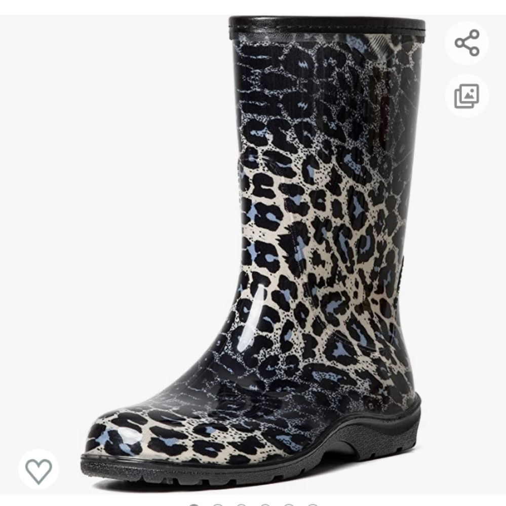 KomForme Women's Waterproof Rain Boots - Colorful Printed Mid-Calf Garden Shoes